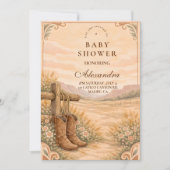 Western Saddle Desert Baby Shower Einladung (Vorderseite)
