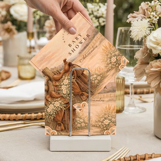 Western Saddle Wildflower Baby Shower Serviette