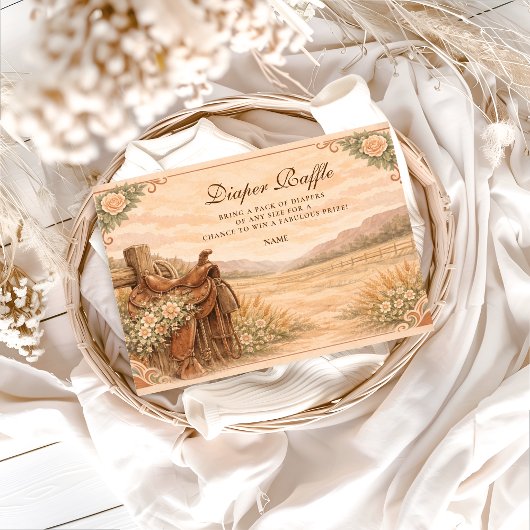 Western Saddle Wildflower Diapper Raffle Begleitkarte