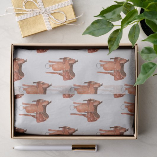 Western Saddles Pattern Seidenpapier (Geschenk)