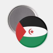 Western Sahara Fisheye Flag Magnet (Vorderseite/Rückseite)