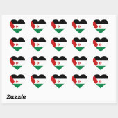 Western Sahara Flag Heftsticker Herz-Aufkleber (Blatt)