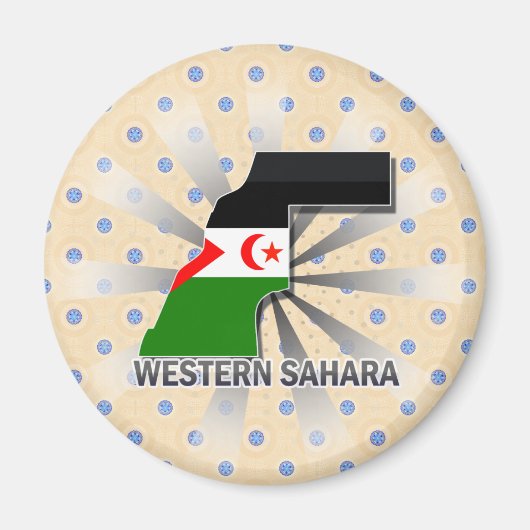 Western Sahara Flag Karte 2.0 Magnet (Vorne)