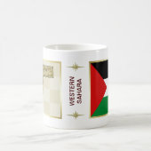 Western Sahara Flag + Karte Tasse (Mittel)
