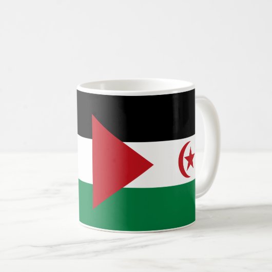 Western Sahara Flag Keramik Tasse (VorderseiteRechts)