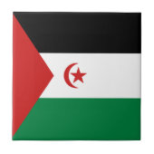 Western Sahara Flag Keramik Tile Fliese (Vorderseite)