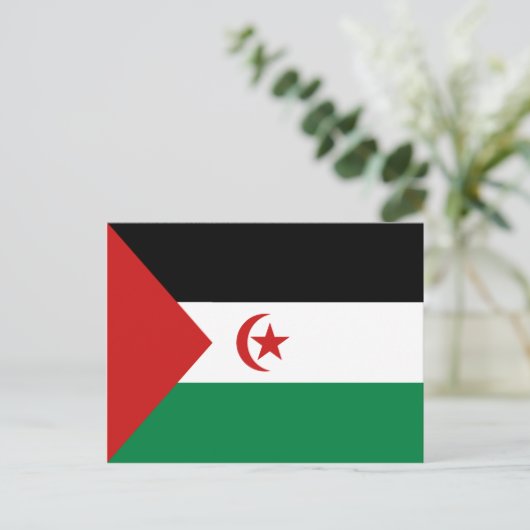 Western Sahara Flag Postkarte (Stehend Vorderseite)