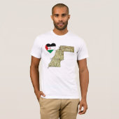 Western Sahara Flaggenherz und T - Shirt Karte (Vorne ganz)