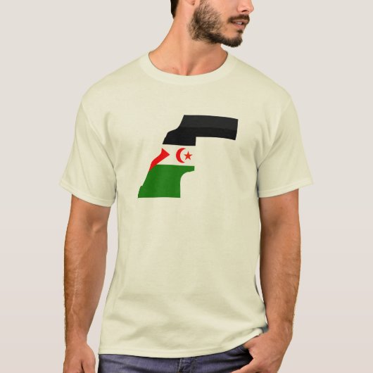 Western Sahara-Flaggenkarte T-Shirt (Vorderseite)