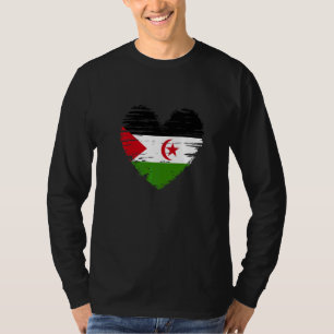 Western Sahara Heart Polisario Flag Saharaoui Prid T-Shirt