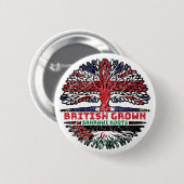 Western Sahara Sahrawi British UK Tree Roots Flag Button (Vorne & Hinten)