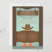 Western Saloon Babydusche Einladung (Rückseite)