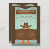 Western Saloon Babydusche Einladung (Vorne/Hinten)