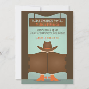 Western Saloon Babydusche Einladung