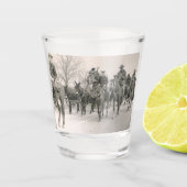 Western Salt Gras Trail Reiten Cowboys Cowgirls Schnapsglas (Vorderseite)