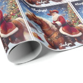 Western Santa Claus Reiten Geschenkpapier (Rolleneckpunkt)