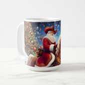 Western Santa Claus Reiten Kaffeetasse (Vorderseite Links)