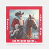 Western Santa Claus Reiten Serviette (Vorderseite)