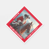 Western Santa Claus Reiten Serviette (Ecke)