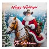 Western Santa Claus Weihnachten Poster (Vorderseite)