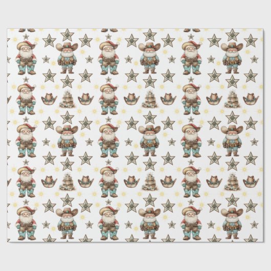 Western Santa Geschenkpapier (Flach)