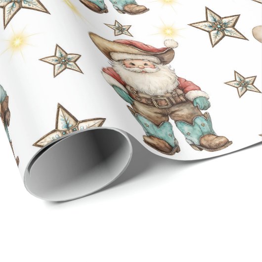 Western Santa Geschenkpapier (Rolleneckpunkt)