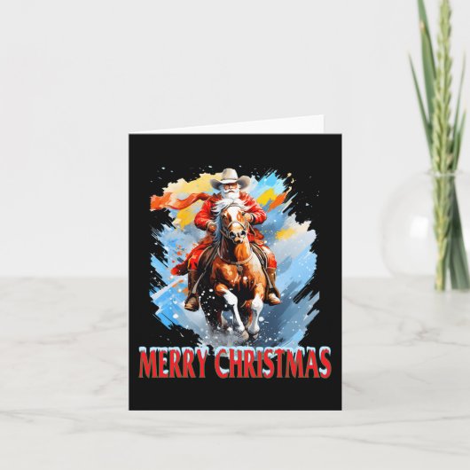 Western Santa Merry Weihnachten Karte (Vorderseite)