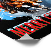 Western Santa Merry Weihnachten Poster (Ecke)