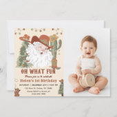 Western Santa Oh, was Spaß Weihnachten Geburtstag Einladung (Vorderseite)