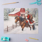 Western Santa on Horseback Land Weihnachten Seidenpapier (Basteln)