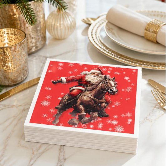 Western Santa Paper Napkins Serviette