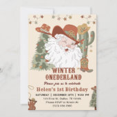 Western Santa Winter Onederland Weihnachten Geburt Einladung (Vorderseite)