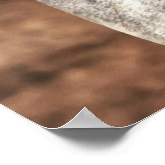 Western-Sattel auf Graupferd Poster (Ecke)