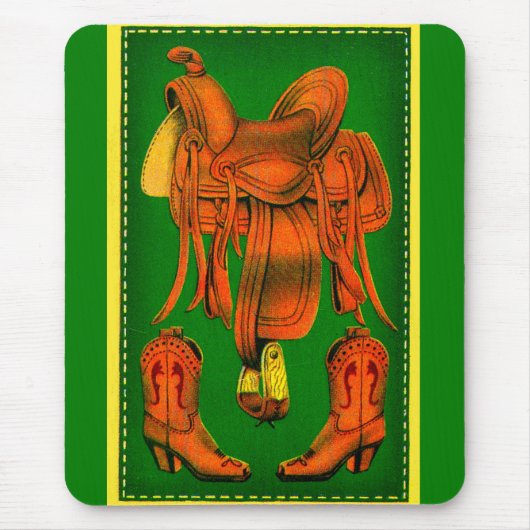 Western-Sattel und Cowboystiefel Mousepad (Vorne)