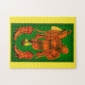 Western-Sattel und Cowboystiefel Puzzle (Horizontal)