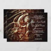 Western Sattelleder Einladung Hochzeit (Vorne/Hinten)