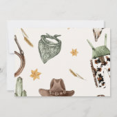 Western satteln Sie sich und kommen Sie zum Geburt Einladung (Rückseite)