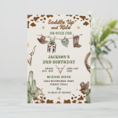 Western satteln und zum Geburtstag weiterfahren Einladung (Stehend Vorderseite)