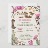 Western satteln und zum Geburtstag weiterfahren Einladung (Vorderseite)