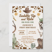 Western satteln und zum Geburtstag weiterfahren Einladung (Vorderseite)