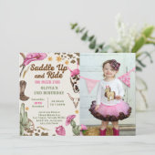 Western satteln und zum Geburtstag weiterfahren Einladung (Stehend Vorderseite)