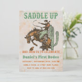 Western sattelt auf und begleitet uns zum Geburtst Einladung (Stehend Vorderseite)