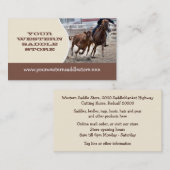 Western-Sattlerwerkstattgeschäftskarte Visitenkarte (Vorne/Hinten)