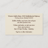 Western-Sattlerwerkstattgeschäftskarte Visitenkarte (Rückseite)