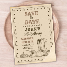 Western Save the Date, Cowboy 50. Geburtstag Date