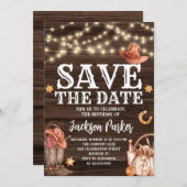 Western Save the Date Geburtsland Geburtstag Einladung (Vorne/Hinten)