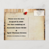 Western Save the Date Hochzeitskarten Ankündigungspostkarte (Rückseite)