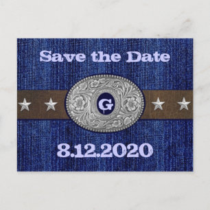 Western Save the Date Hochzeitskarten Ankündigungspostkarte