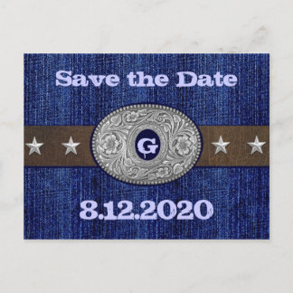 Western Save the Date Hochzeitskarten Ankündigungspostkarte