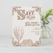 Western Save the Date Karte (Stehend Vorderseite)